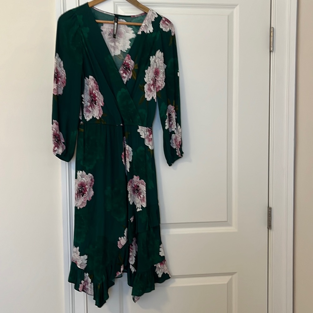 Tracy Reese Green Floral A line Dress